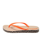 Анатомични оранжеви дамски чехли, pvc материя - всекидневни обувки за лятото N 10008604