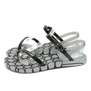 Анатомични черни дамски сандали, pvc материя - всекидневни обувки за лятото N 10008618
