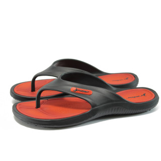 Анатомични черни мъжки чехли, pvc материя - всекидневни обувки за лятото N 10008626