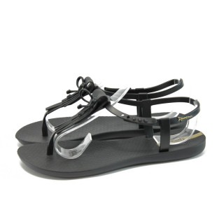Анатомични черни дамски сандали, pvc материя и текстилна материя - ежедневни обувки за лятото N 10008897