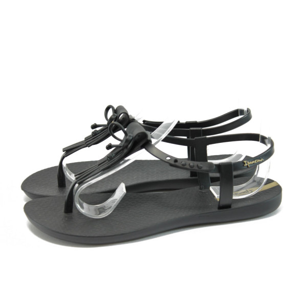 Анатомични черни дамски сандали, pvc материя и текстилна материя - ежедневни обувки за лятото N 10008897