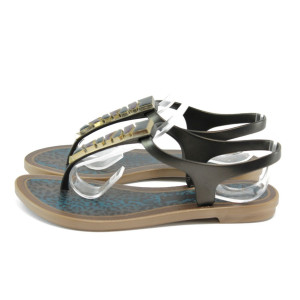 Черни дамски сандали, pvc материя - всекидневни обувки за лятото N 10008916