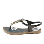 Черни дамски сандали, pvc материя - всекидневни обувки за лятото N 10008916