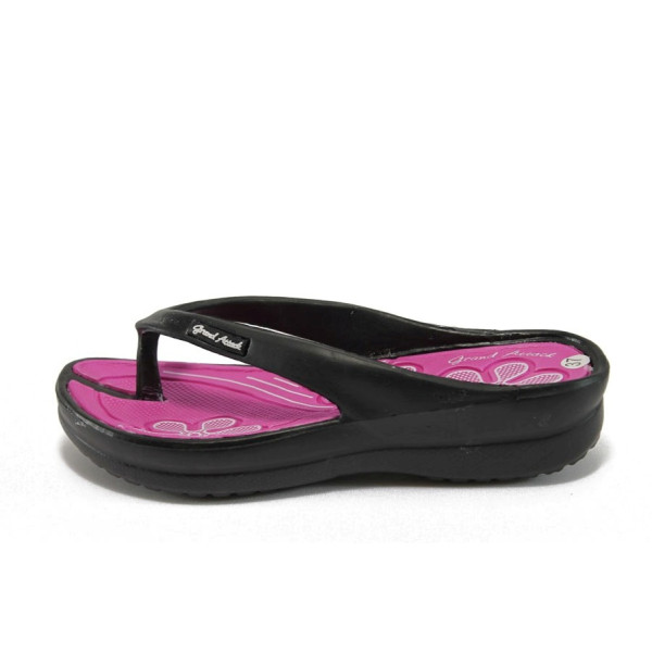 Черни джапанки, pvc материя - всекидневни обувки за лятото N 10008945