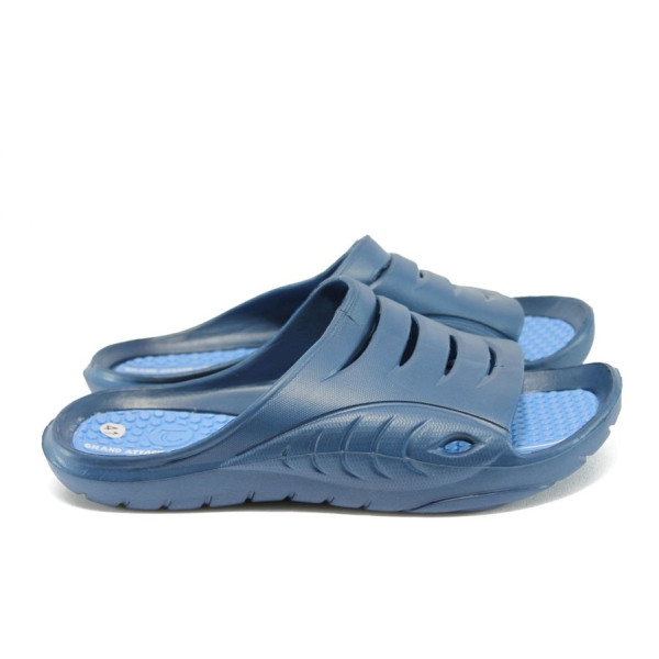 Сини мъжки чехли, pvc материя - всекидневни обувки за лятото N 10008952