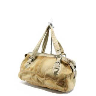 Жълта дамска чанта, естествена кожа - удобство и стил за вашето ежедневие N 10007901