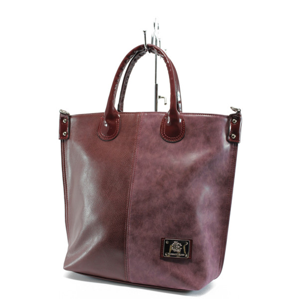 Винена дамска чанта, здрава еко-кожа - елегантен стил за вашето ежедневие N 10007939