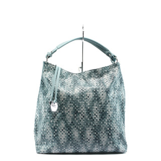 Синя дамска чанта, здрава еко-кожа - удобство и стил за пролетта и лятото N 10007980