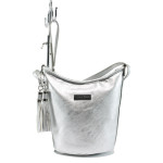 Сива дамска чанта, здрава еко-кожа - удобство и стил за вашето ежедневие N 10007987