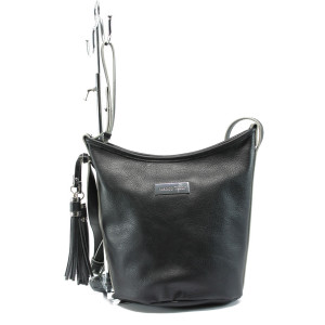 Черна дамска чанта, здрава еко-кожа - удобство и стил за вашето ежедневие N 10007988