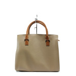 Бежова дамска чанта, здрава еко-кожа - елегантен стил за вашето ежедневие N 10007995