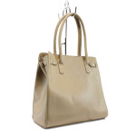 Бежова дамска чанта, здрава еко-кожа - елегантен стил за вашето ежедневие N 10007982