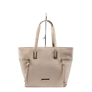 Розова дамска чанта, здрава еко-кожа - елегантен стил за вашето ежедневие N 10007984