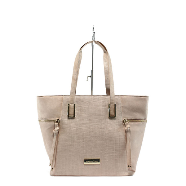 Розова дамска чанта, здрава еко-кожа - елегантен стил за вашето ежедневие N 10007984