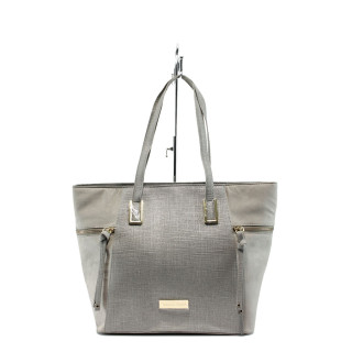 Сива дамска чанта, здрава еко-кожа - елегантен стил за вашето ежедневие N 10007985