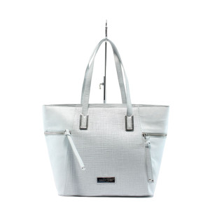 Сива дамска чанта, здрава еко-кожа - елегантен стил за вашето ежедневие N 10007983