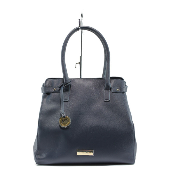 Синя дамска чанта, здрава еко-кожа - елегантен стил за вашето ежедневие N 10007981