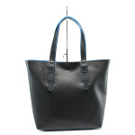 Черна дамска чанта, здрава еко-кожа - удобство и стил за вашето ежедневие N 10007991