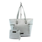 Сива дамска чанта, здрава еко-кожа - елегантен стил за вашето ежедневие N 10007983