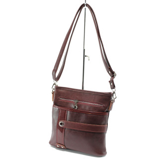 Винена дамска чанта, здрава еко-кожа - елегантен стил за вашето ежедневие N 10008142