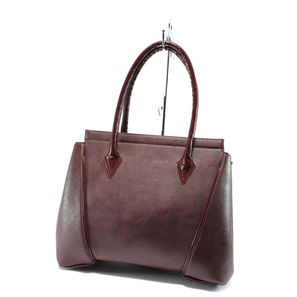 Винена дамска чанта, здрава еко-кожа - елегантен стил за вашето ежедневие N 10008201