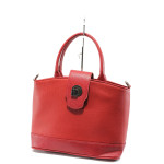 Червена дамска чанта, здрава еко-кожа - елегантен стил за вашето ежедневие N 10008196
