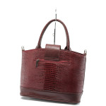 Винена дамска чанта, здрава еко-кожа - елегантен стил за вашето ежедневие N 10008193