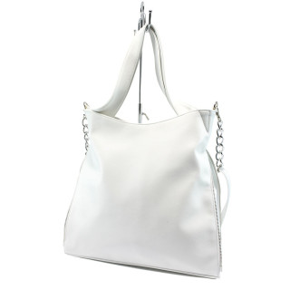 Бяла дамска чанта, здрава еко-кожа - удобство и стил за вашето ежедневие N 10008474