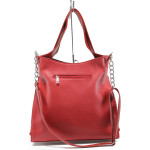 Червена дамска чанта, здрава еко-кожа - удобство и стил за вашето ежедневие N 10008537