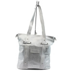 Бяла дамска чанта, естествена кожа - удобство и стил за вашето ежедневие N 10008737