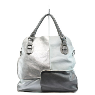 Сива дамска чанта, естествена кожа - удобство и стил за вашето ежедневие N 10008701