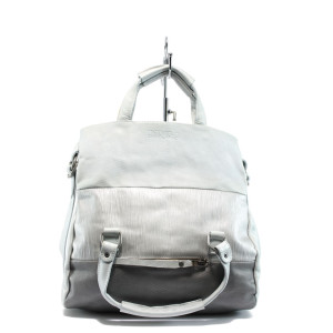 Сива дамска чанта, естествена кожа - удобство и стил за вашето ежедневие N 10008703