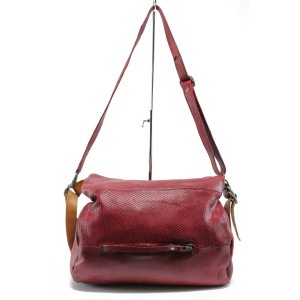 Червена дамска чанта, естествена кожа - удобство и стил за вашето ежедневие N 10008877