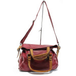 Червена дамска чанта, естествена кожа - удобство и стил за вашето ежедневие N 10008877