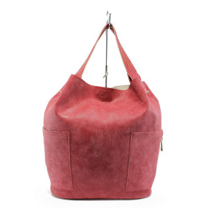 Червена дамска чанта, здрава еко-кожа - удобство и стил за вашето ежедневие N 10009245