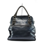 Тъмносиня дамска чанта, естествена кожа - удобство и стил за вашето ежедневие N 10009242