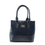 Синя дамска чанта, еко-кожа с крокодилска шарка - удобство и стил за вашето ежедневие N 10009292