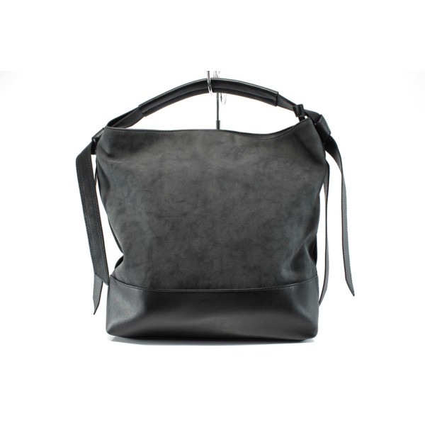 Черна дамска чанта, здрава еко-кожа - удобство и стил за вашето ежедневие N 10009289