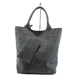 Черна дамска чанта, здрава еко-кожа - удобство и стил за вашето ежедневие N 10009295