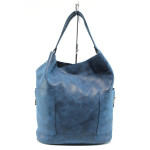 Синя дамска чанта, здрава еко-кожа - удобство и стил за вашето ежедневие N 10009296