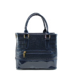 Синя дамска чанта, еко-кожа с крокодилска шарка - удобство и стил за вашето ежедневие N 10009348