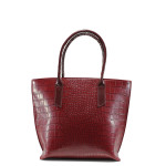 Винена дамска чанта, еко-кожа с крокодилска шарка - удобство и стил за вашето ежедневие N 10009447