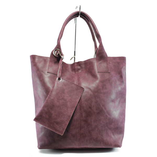 Винена дамска чанта, здрава еко-кожа - удобство и стил за вашето ежедневие N 10009448
