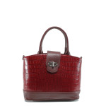 Винена дамска чанта, еко-кожа с крокодилска шарка - удобство и стил за вашето ежедневие N 10009461