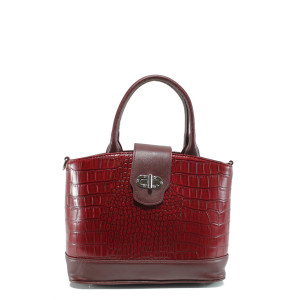 Винена дамска чанта, еко-кожа с крокодилска шарка - удобство и стил за вашето ежедневие N 10009461
