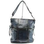 Синя дамска чанта, естествена кожа - удобство и стил за вашето ежедневие N 10009487