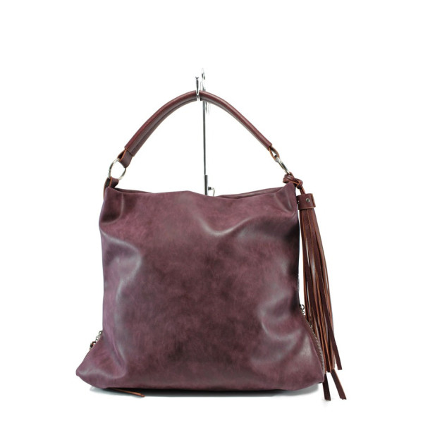 Винена дамска чанта, здрава еко-кожа - удобство и стил за вашето ежедневие N 10009660