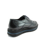 Черни ортопедични дамски обувки с равна подметка, естествена кожа - всекидневни обувки за пролетта и есента N 10007932
