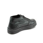 Черни ортопедични дамски обувки с равна подметка, естествена кожа - всекидневни обувки за пролетта и есента N 10007933