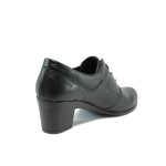Анатомични черни дамски обувки с висок ток, естествена кожа - всекидневни обувки за пролетта и есента N 10008163